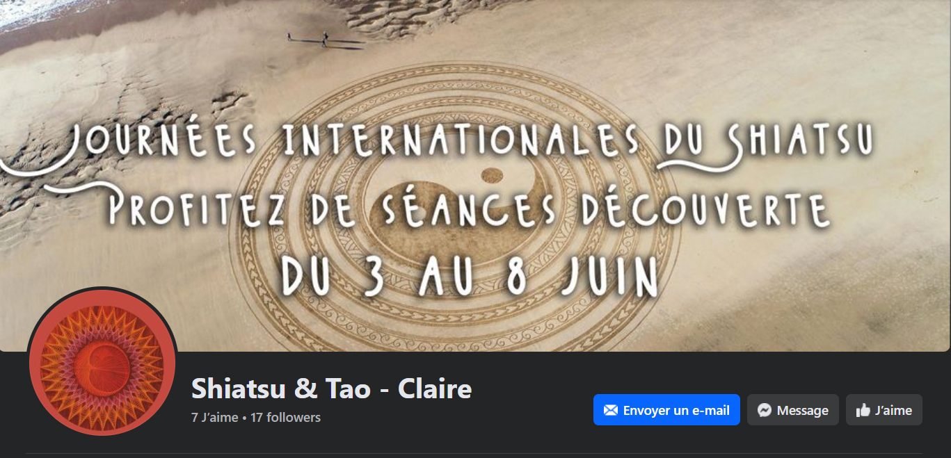 page d'accueil du compte facebook Shiatsu & TAO