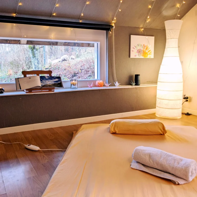 venez vous équilibrer, vous apaiser et vous ressourcer lors d'une séance de shiatsu bien-être dans ma salle de soin à La Grande Verrière (Morvan) située dans un cadre naturel magnifique